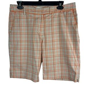 Lady Hagen woman’s tan and orange plaid golf shorts size‎ 10